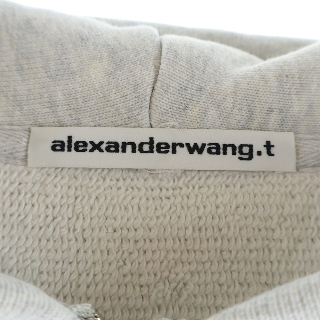 ALEXANDER WANG(アレキサンダーワン) クロップド丈 ジップアップパーカー グレー レディース 4CC1242077
