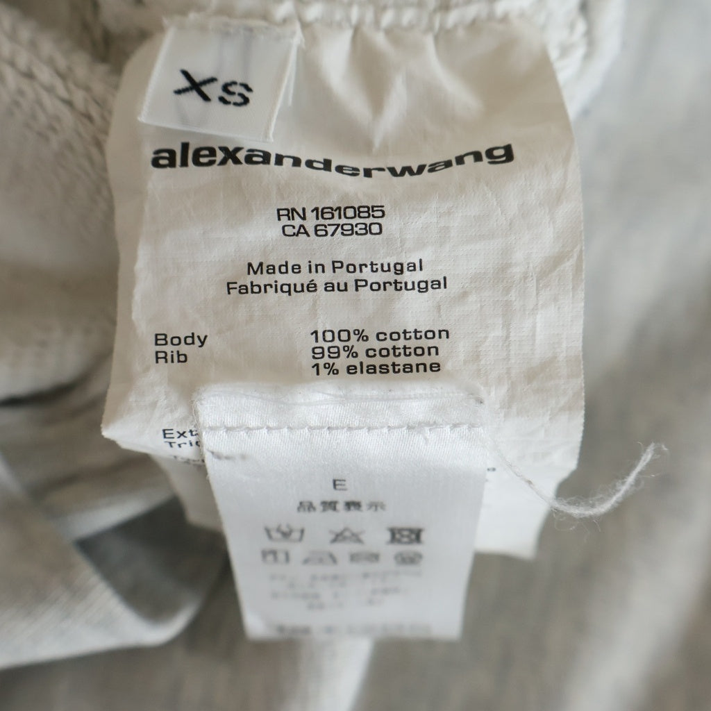 ALEXANDER WANG(アレキサンダーワン) クロップド丈 ジップアップパーカー グレー レディース 4CC1242077