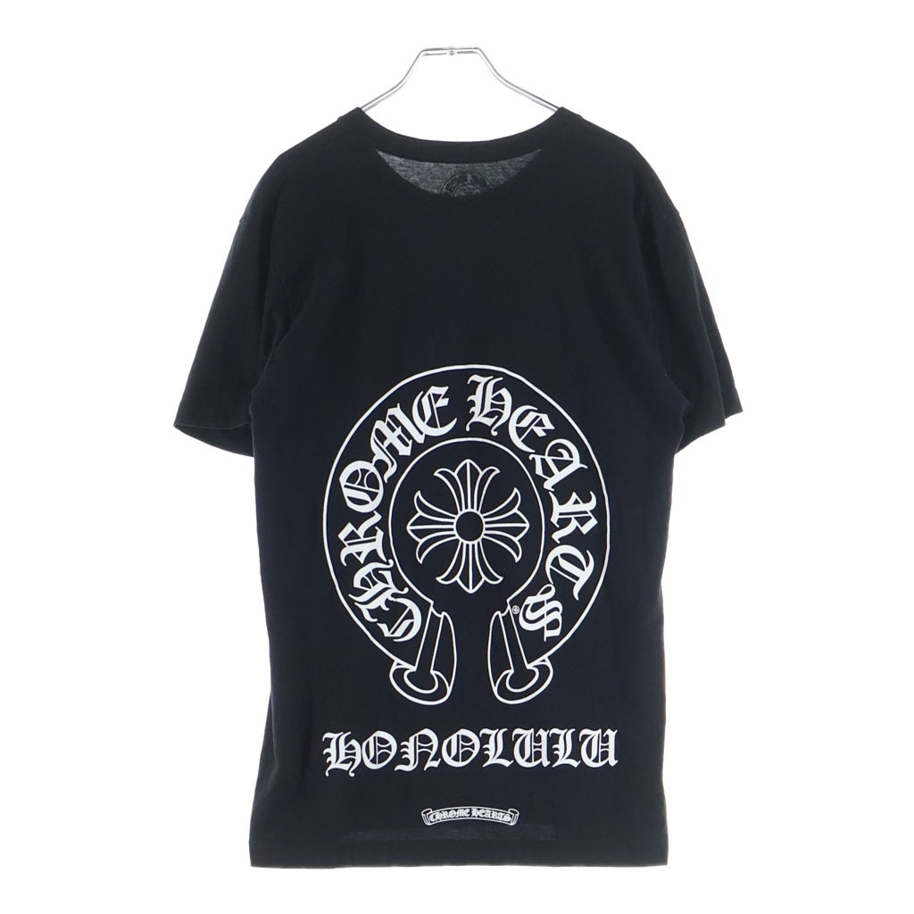 CHROME HEARTS(クロムハーツ) Honolulu Horseshoe SS Tee ホノルル限定 バック ホースシュー クルーネック半袖Tシャツカットソー ブラック