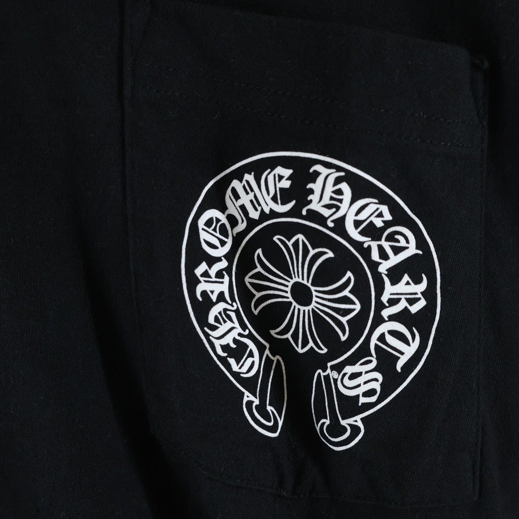 CHROME HEARTS(クロムハーツ) Honolulu Horseshoe SS Tee ホノルル限定 バック ホースシュー クルーネック半袖Tシャツカットソー ブラック