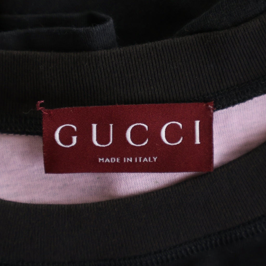 GUCCI(グッチ) 24AW Script Logo S/S Tee フロントスクリプトロゴプリント クルーネック 半袖Tシャツ ブラック 798769 XJGQ3