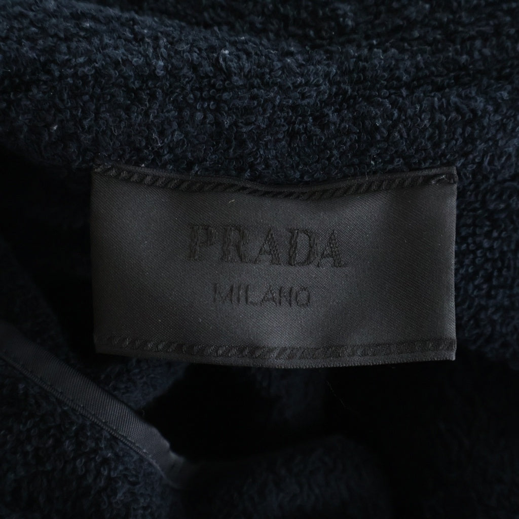 PRADA(プラダ) Terry Bowling Shirt トライアングルロゴ テリー ボウリング シャツ ブラック SC559 S212 1ZR3