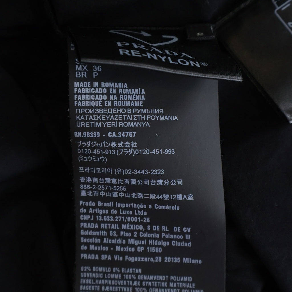 PRADA(プラダ) Stretch Cotton Polo Shirt トライアングルロゴ ストレッチ コットン リナイロン切替 ポロシャツ ブラック UJN703 S211 1YED