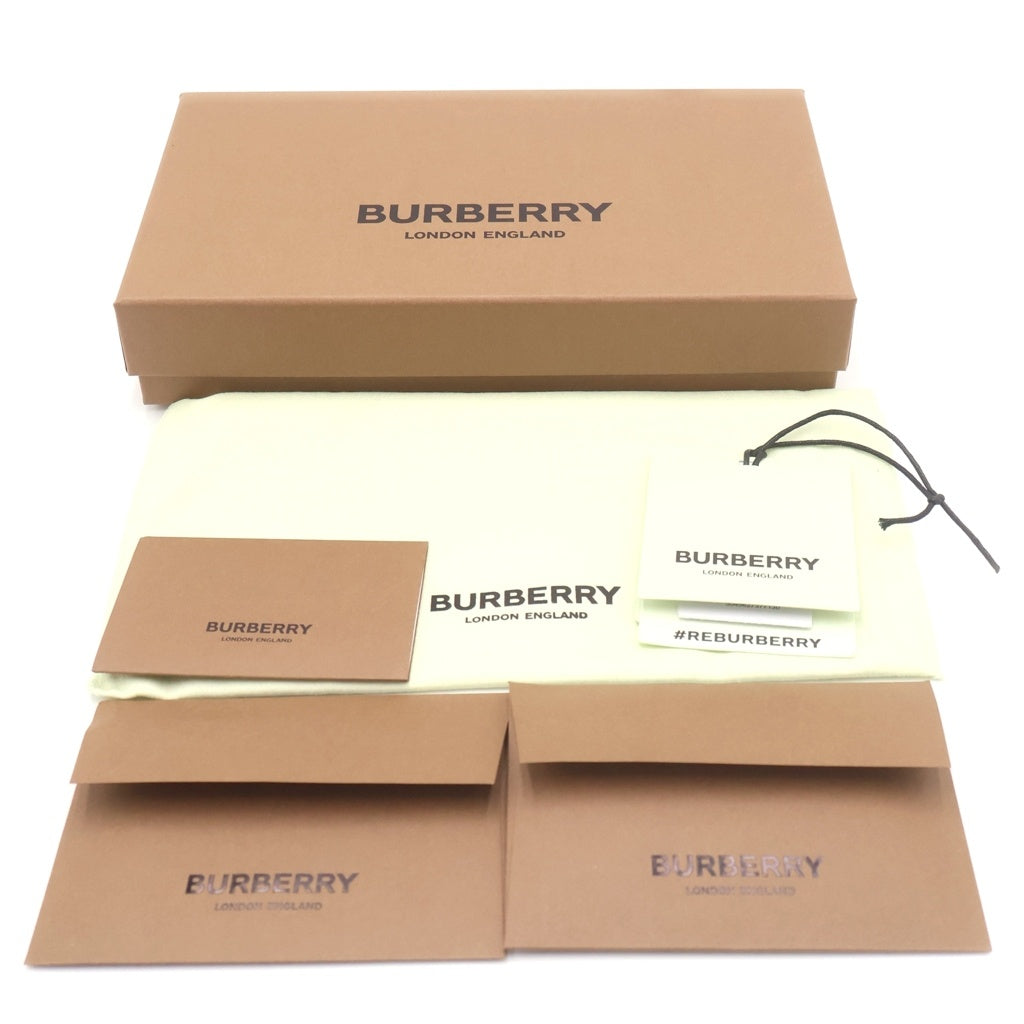 BURBERRY(バーバリー) チェック柄 ロゴ入り ラウンドジップ ウォレット 長財布 グレー 8070254