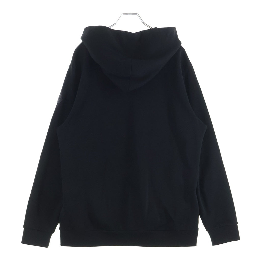 MONCLER(モンクレール) 24SS フロントロゴプリント コットン プルオーバーパーカー ブラック J10918G00038 809KR