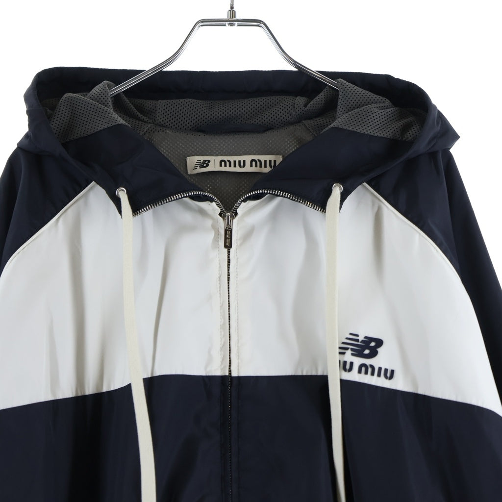miumiu(ミュウミュウ) ×New Balance ニューバランス ウインドブレーカー ジャケット ホワイト/ネイビー ML1220 SAM1 163P レディース