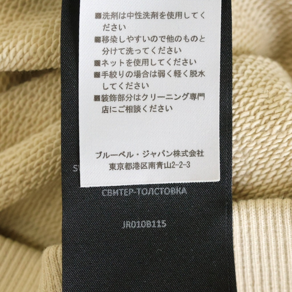 BALMAIN(バルマン) サイドジップ バックロゴプリント ジップアップパーカー ベージュ JR010B115