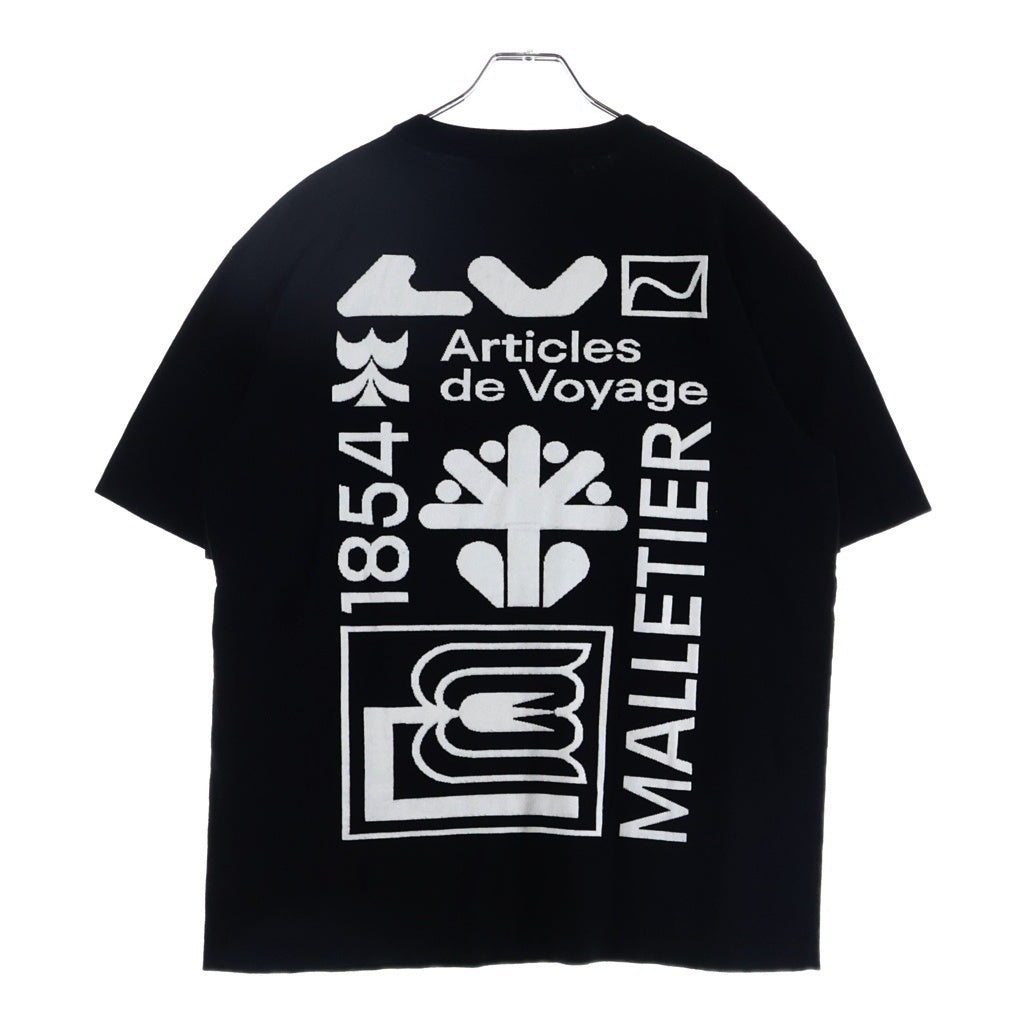 LOUIS VUITTON(ルイヴィトン) 20SS グラフィックロゴ 半袖ニットTシャツ クルーネックカットソー ブラック/ホワイト RM201 TZB HIN96W