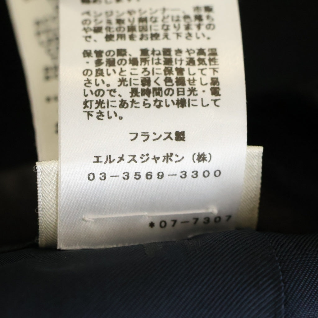 HERMES(エルメス) ウエストレザー切り替え シルクスカート レディース ブラック