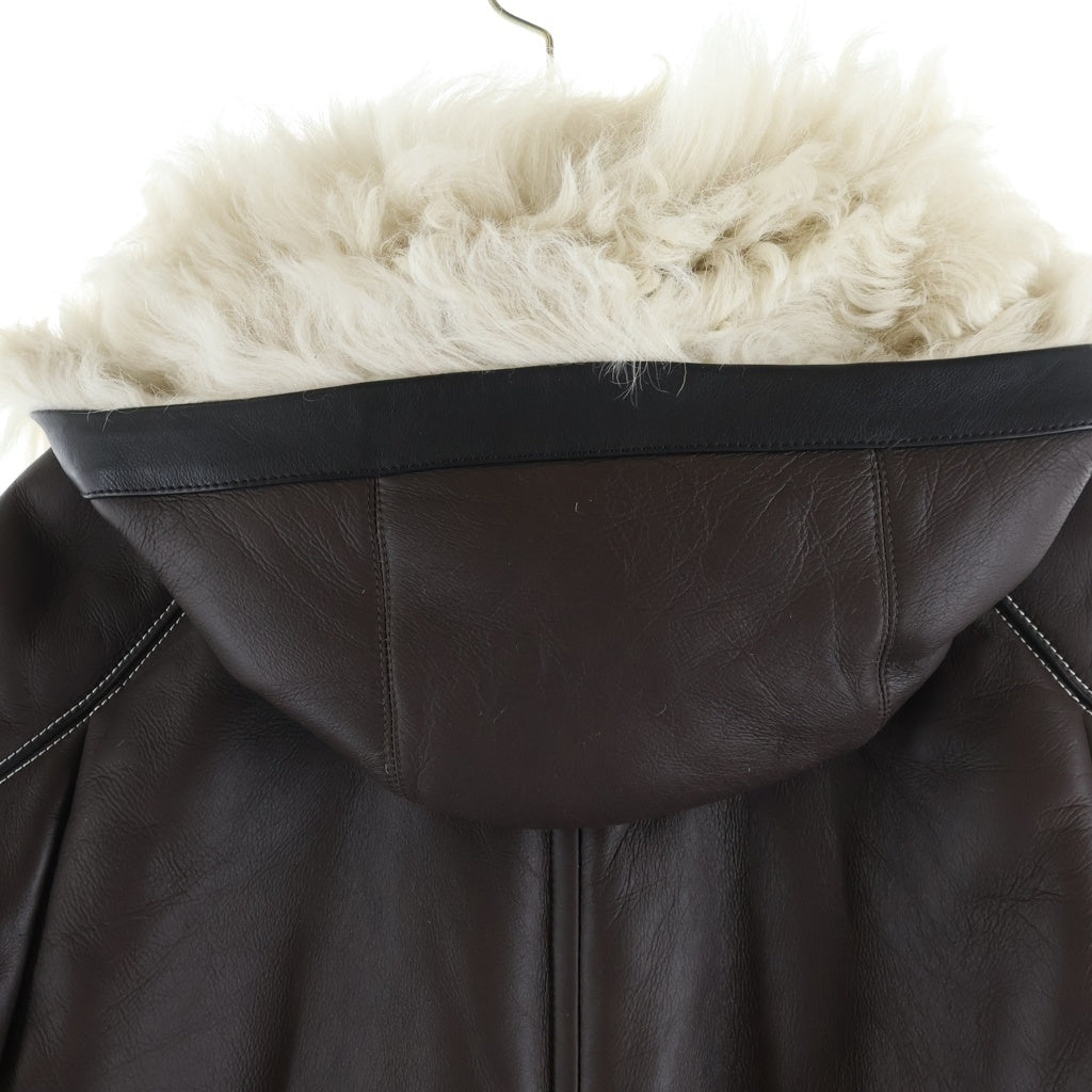HERMES(エルメス) 22AW シープスキン 裏地ファー カーフスキンジャケット ブラウン
