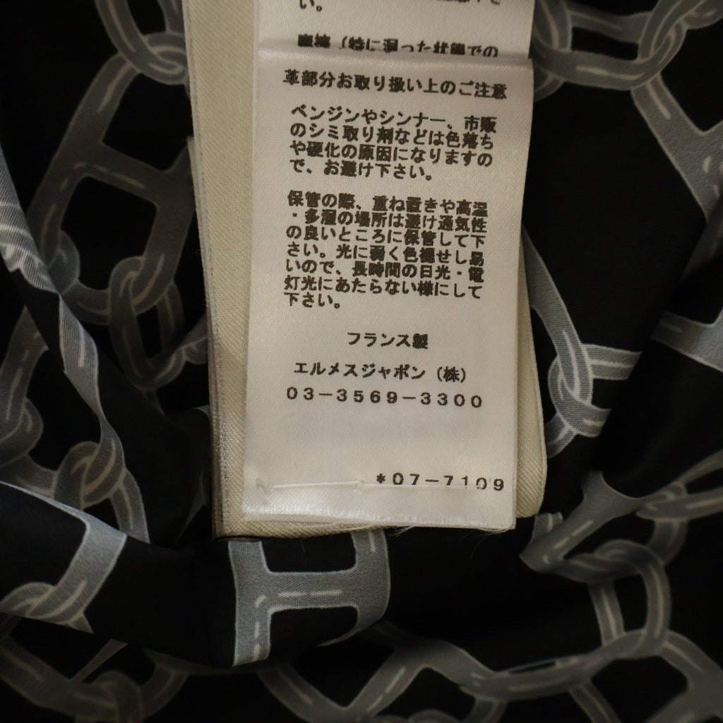 HERMES(エルメス) 裏地総柄 ロングダウンジャケット レディース ブラック