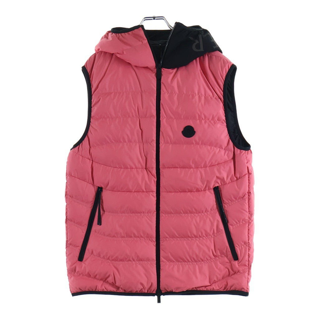 MONCLER モンクレール 24SS NUBIERA GIUBBOTTO ロゴプリント フーデッドダウンベスト ピンク J10911A00018 MONCLER(モンクレール) 24SS NUBIERA GIUBBOTTO ロゴプリント
