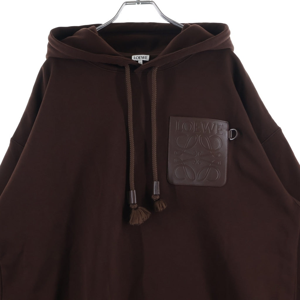 LOEWE(ロエベ) ANAGRAM PATCH POCKET HOODIE アナグラムパッチポケットフーディ プルオーバーパーカー ボルドー H526Y25X30
