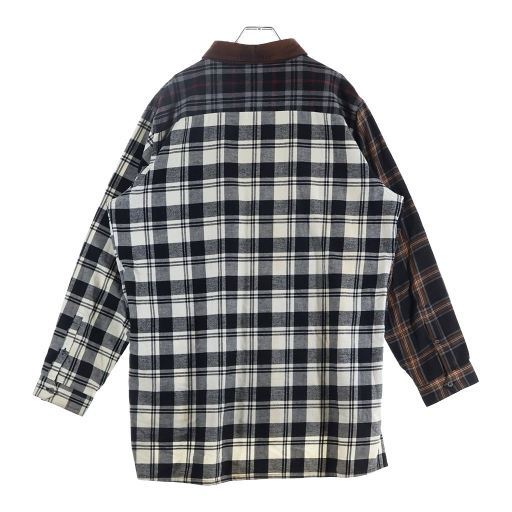 LOEWE(ロエベ) アナグラムロゴ レザーポケット オーバーサイズ パッチワーク 長袖シャツ マルチカラー H526337XA2