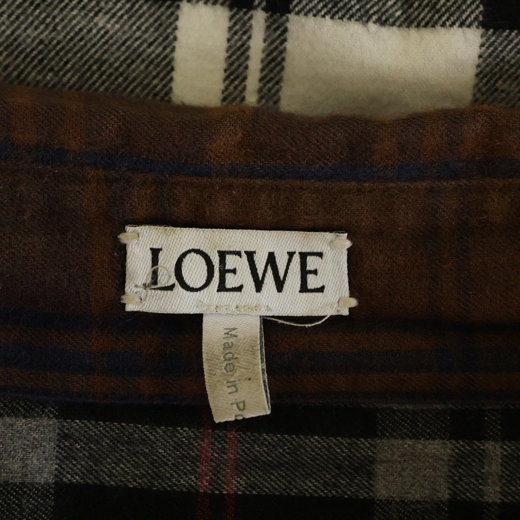 LOEWE(ロエベ) アナグラムロゴ レザーポケット オーバーサイズ パッチワーク 長袖シャツ マルチカラー H526337XA2