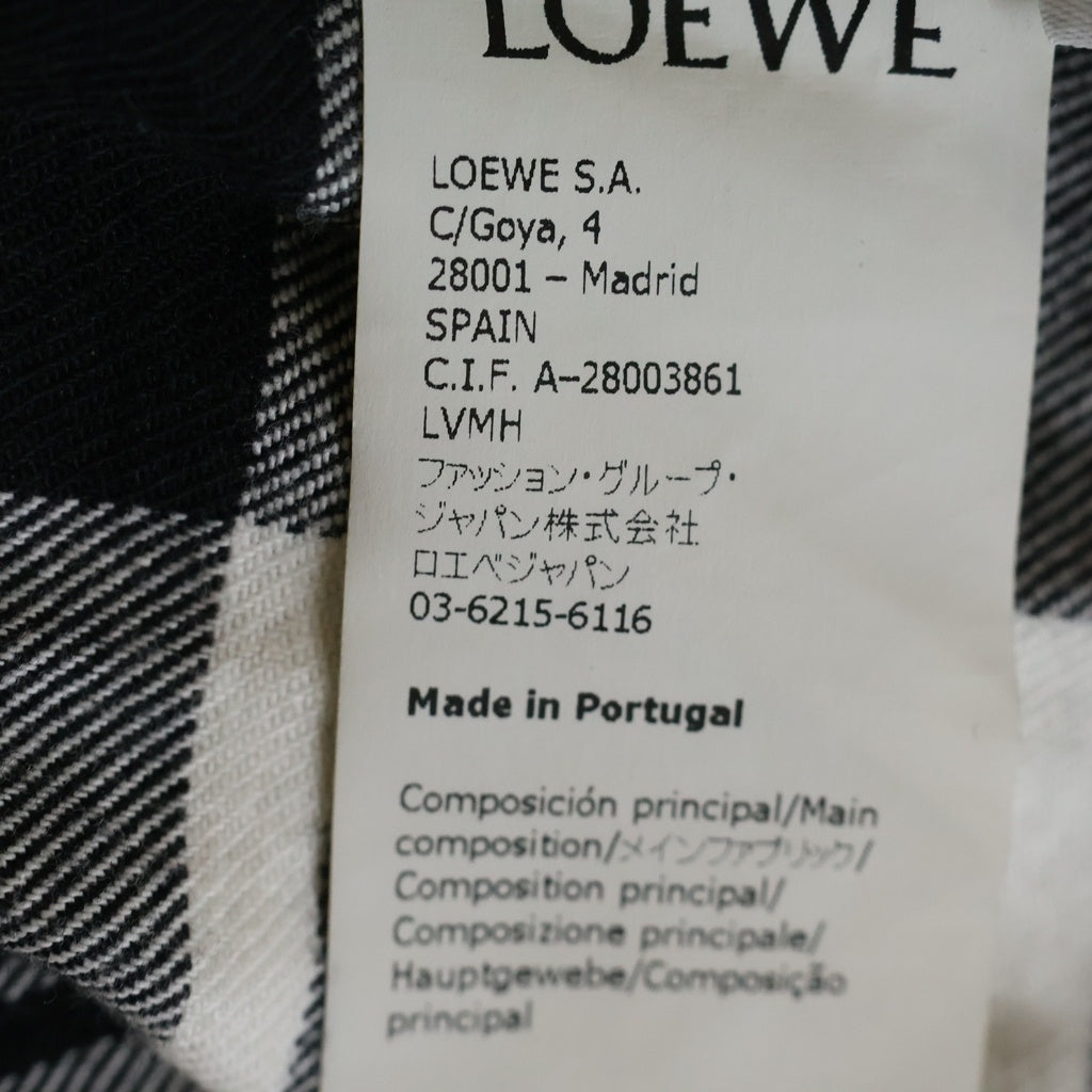 LOEWE(ロエベ) アナグラムロゴ レザーポケット オーバーサイズ パッチワーク 長袖シャツ マルチカラー H526337XA2