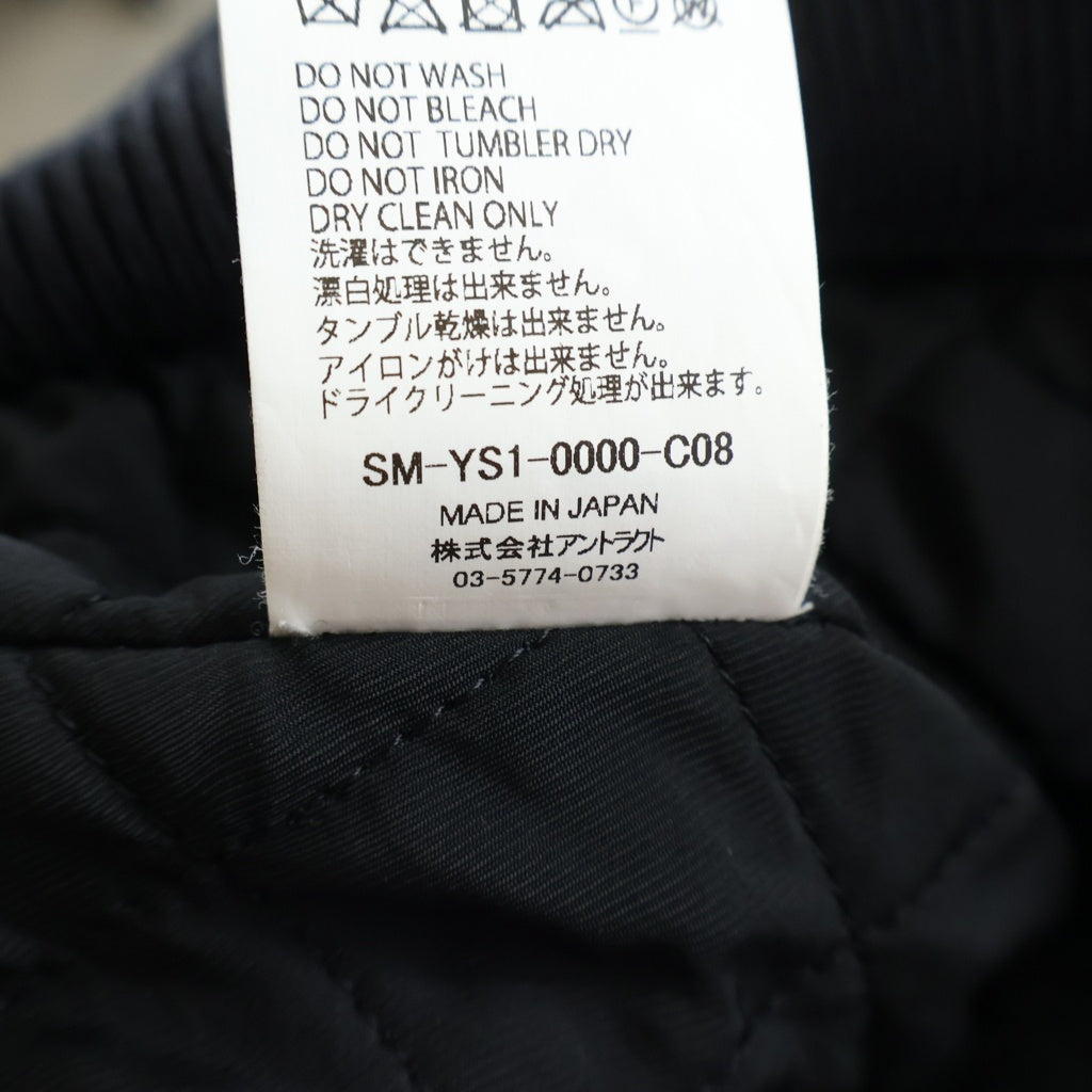 SAINT MICHAEL(セントマイケル) CP_VARSITY JAT スマイル刺繍スタジアムジャケット ブラック SM-YS1-0000-C08