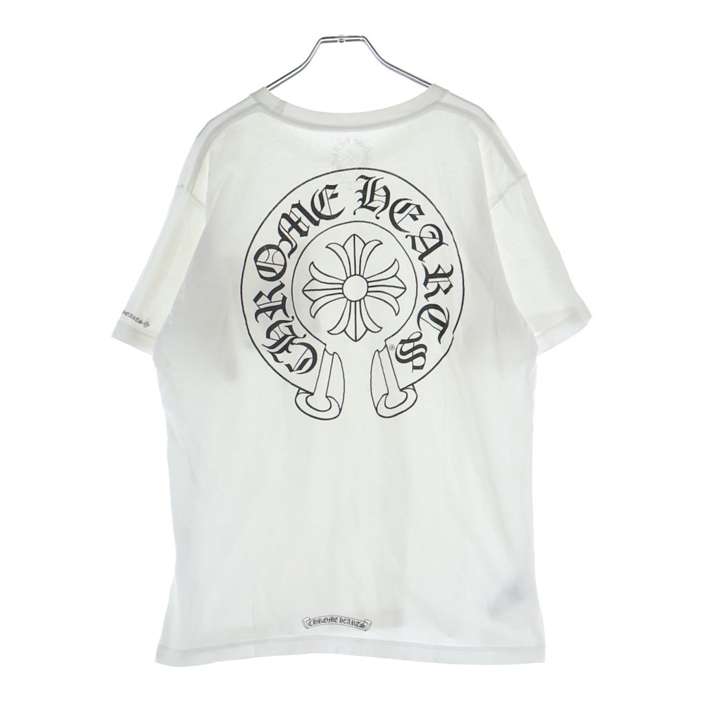 CHROME HEARTS(クロムハーツ) CH T-SHIRT バックホースシュープリント 半袖 クルーネック カットソー Tシャツ ホワイト