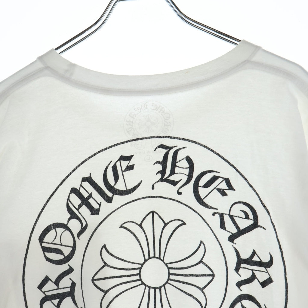 CHROME HEARTS(クロムハーツ) CH T-SHIRT バックホースシュープリント 半袖 クルーネック カットソー Tシャツ ホワイト