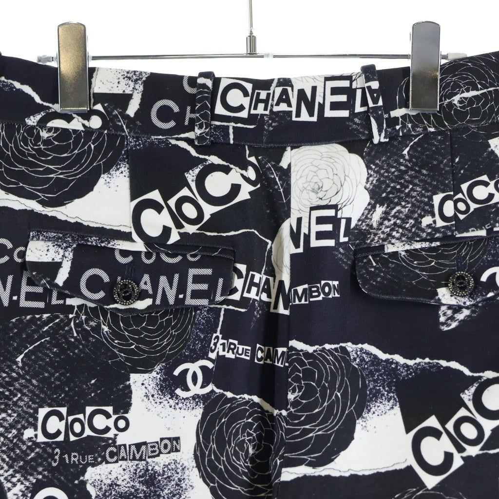 CHANEL(シャネル) カメリア ココボタン ショートパンツ ハーフパンツ ブラック/ホワイト P63237V48711