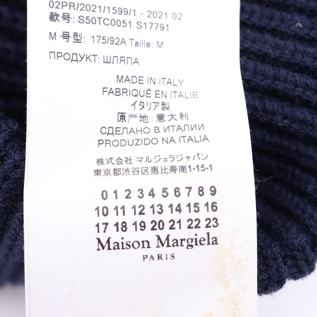 Maison Margiela(メゾンマルジェラ) 21AW 4ステッチ ニットキャップ ビーニー ネイビー S50TC0051