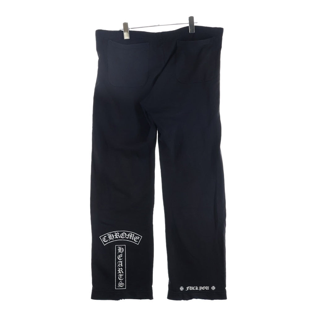 CHROME HEARTS(クロムハーツ) OLD SWT PANTS T BER オールド Tバーロゴ CHクロス プリント スウェットパンツ ブラック