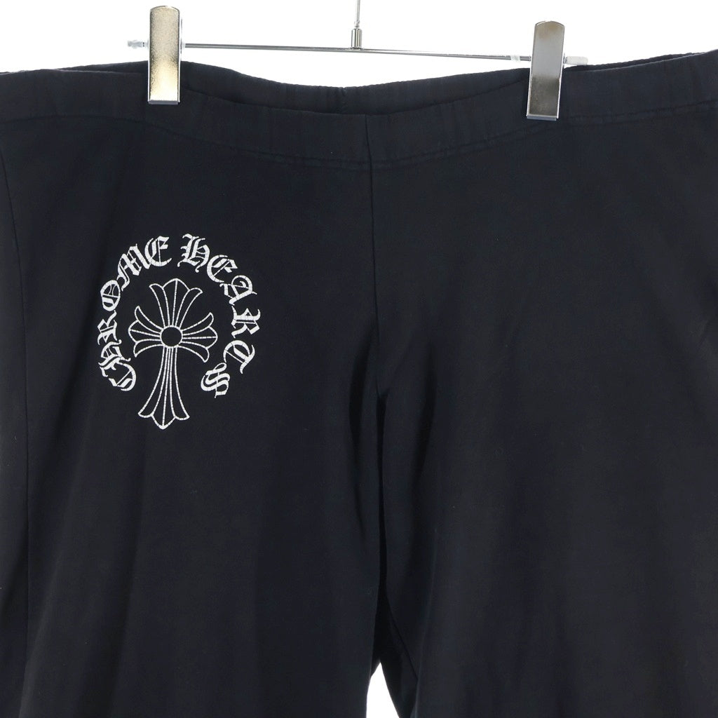 CHROME HEARTS(クロムハーツ) OLD SWT PANTS T BER オールド Tバーロゴ CHクロス プリント スウェットパンツ ブラック