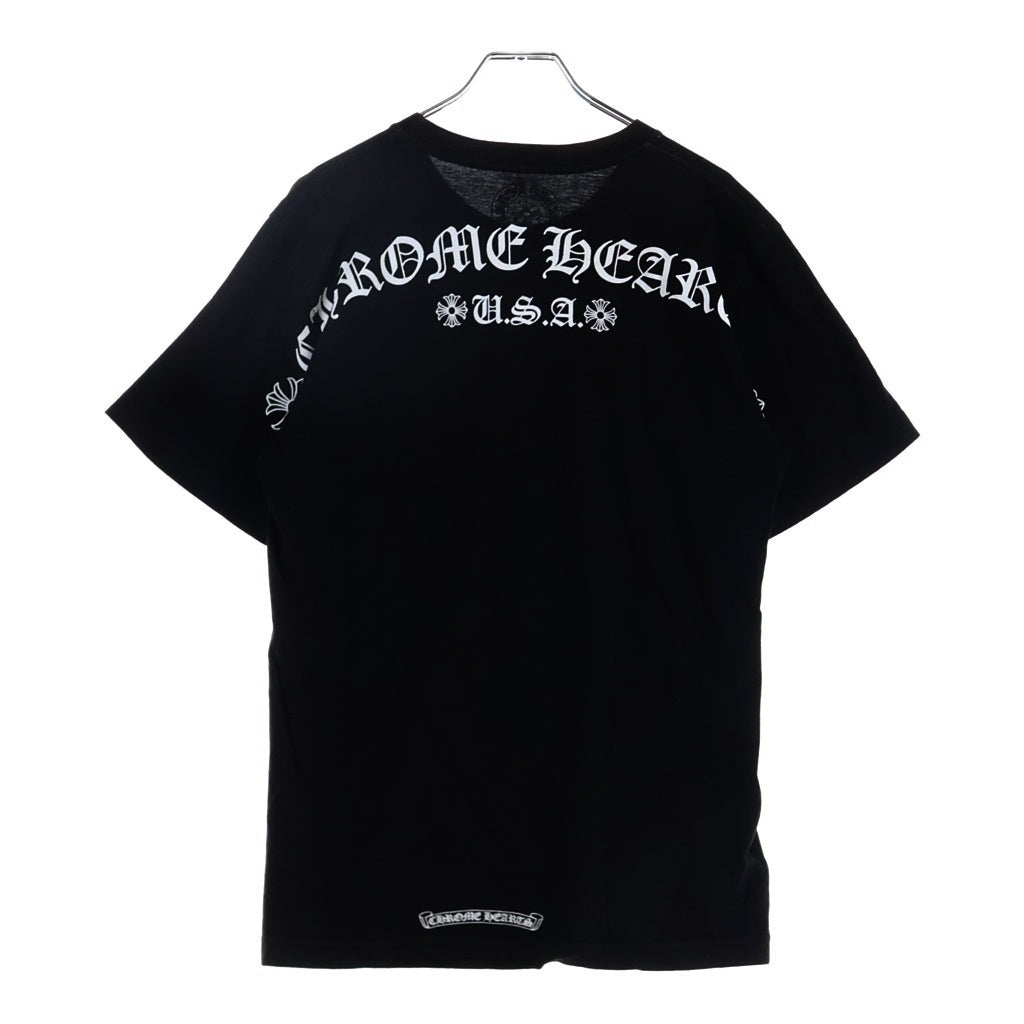 CHROME HEARTS(クロムハーツ) BACK ARCH LOGO SCROLL RABEL USA PRINT TEE バックアーチロゴ スクロールラベル プリント 半袖Tシャツ カットソー ブラック