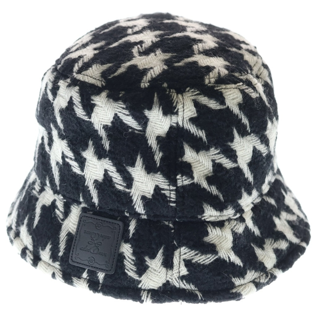 ADER ERROR(アーダーエラー) 22AW ハウンド トゥース バケットハット 千鳥格子 ブラック/ホワイト BLAFWHA02BK2