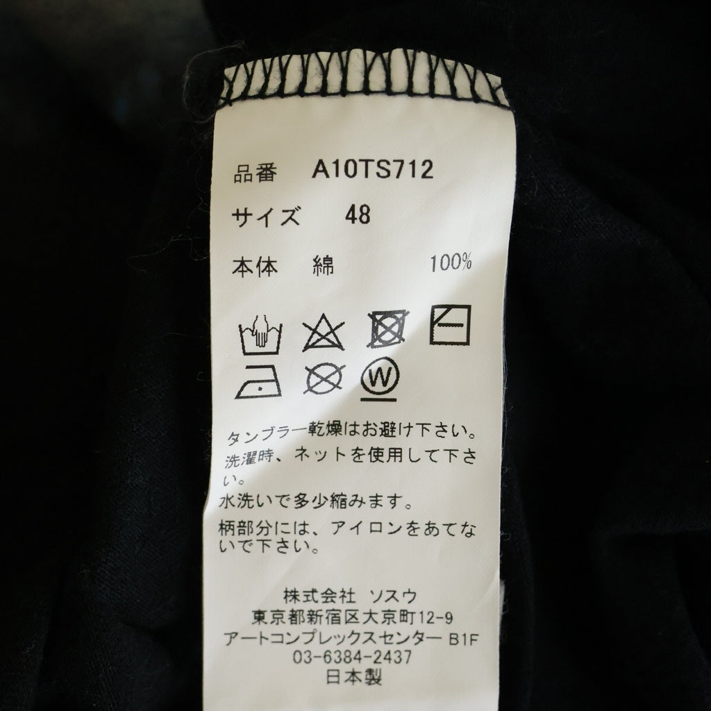 MAISON MIHARAYASUHIRO(メゾンミハラヤスヒロ) グラフィック 両面プリント 半袖 クルーネック カットソー Tシャツ ブラック A10TS712