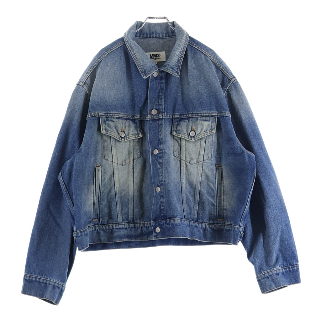 MM6 Maison Margiela(エムエムシックスメゾンマルジェラ) ウォッシュド デニムジャケット ジージャン オーバーサイズ インディゴ S52AM0228 S30589