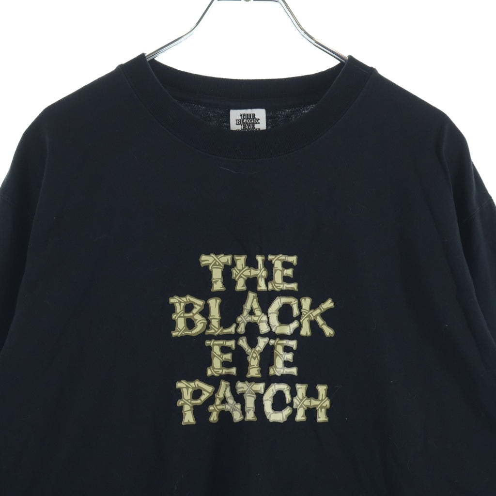 THE BLACK EYE PATCH(ブラックアイパッチ) Og Bamboo L/S Tee フロントロゴ バンブー プリント クルーネック 長袖Tシャツ ブラック