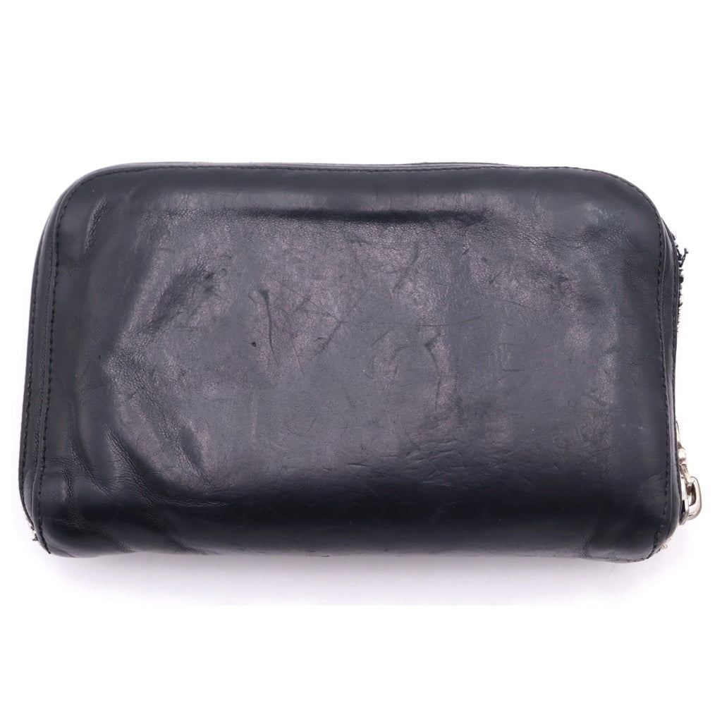 CHROME HEARTS(クロムハーツ) REC F ZIP MINI ミニラウンドジップレザー財布 ブラック