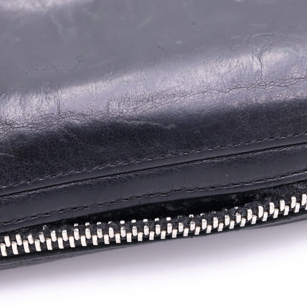 CHROME HEARTS(クロムハーツ) REC F ZIP MINI ミニラウンドジップレザー財布 ブラック