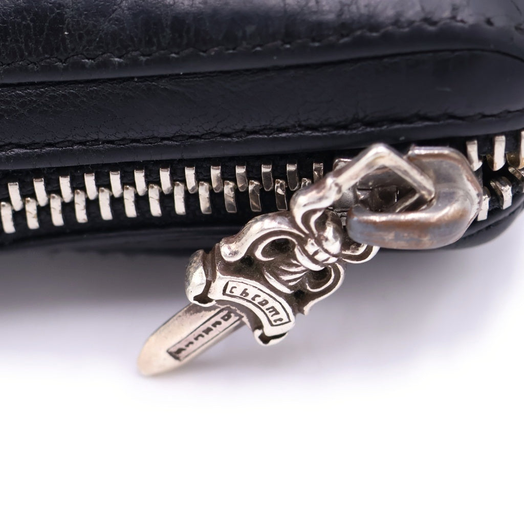 CHROME HEARTS(クロムハーツ) REC F ZIP MINI ミニラウンドジップレザー財布 ブラック