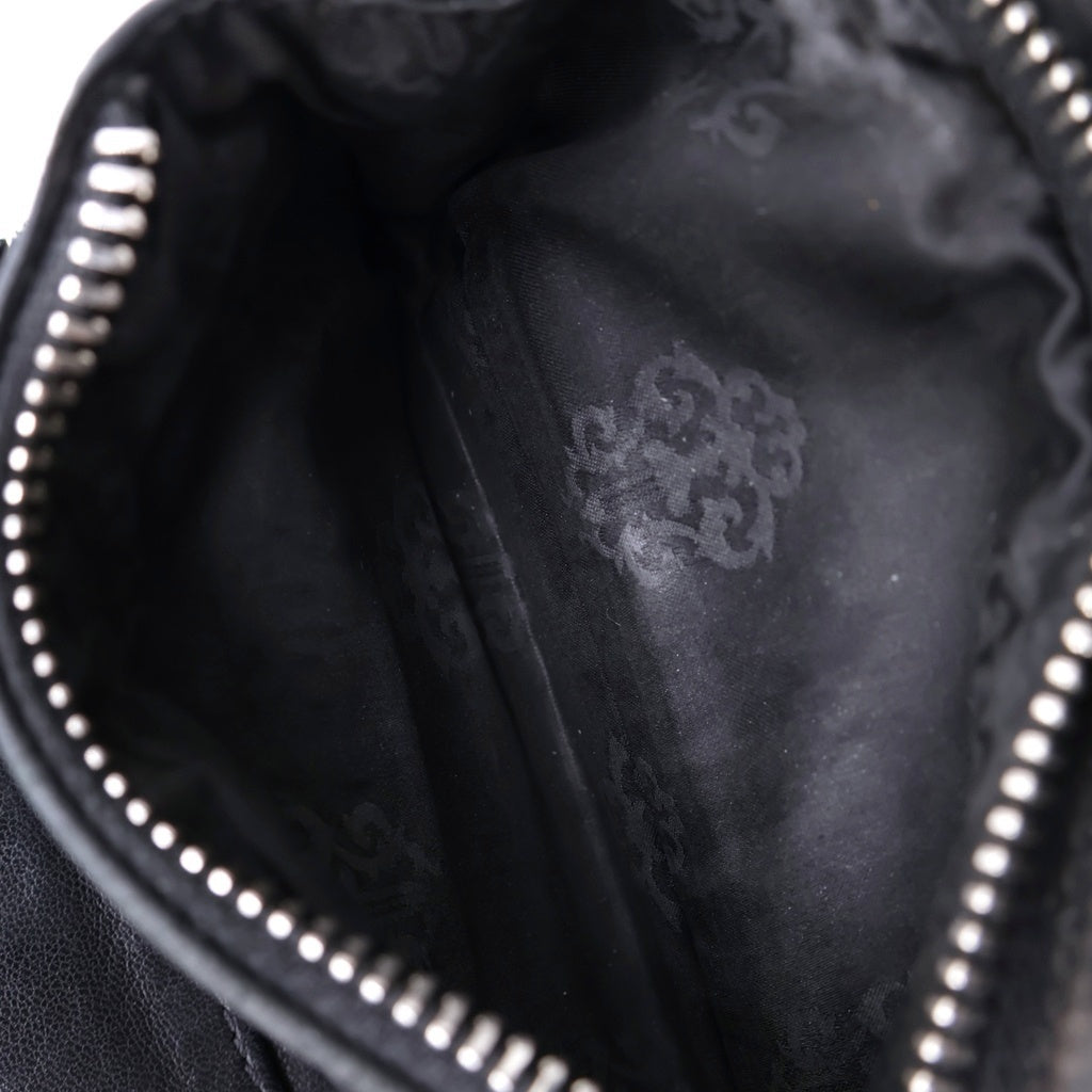 CHROME HEARTS(クロムハーツ) REC F ZIP MINI ミニラウンドジップレザー財布 ブラック