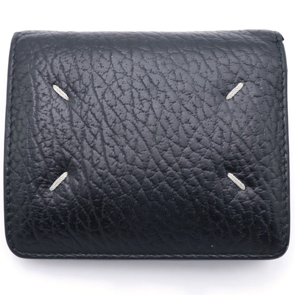 Maison Margiela(メゾンマルジェラ) Compact Bi Fold Wallet コンパクト フォールド ウォレット レザー二つ折り財布 ブラック S56UI0140 S56UI0140 箱