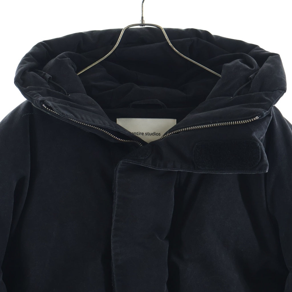 entire studios(エンタイア スタジオ) MML HOODED COTTON PUFFER コットン パファー クロップド丈 ダウンジャケット ブラック
