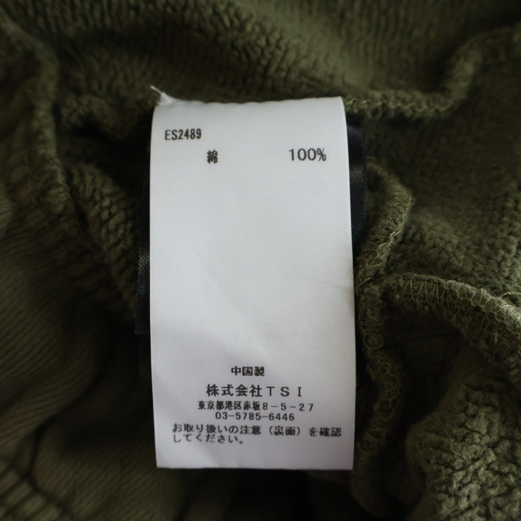 entire studios(エンタイア スタジオ) FULL SWEATPANT ウォッシュ加工 コットン スウェットパンツ カーキ ES2489