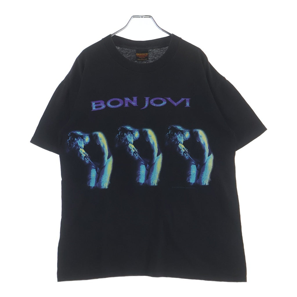 VINTAGE(ヴィンテージ) 90s VINTAGE BON JOVI WORLD TOUR BROCKUM S/S TEE ボンジョビ ワールドツアー ブロッカムタグ 両面プリント クルーネック 半袖Tシャツ ブラック