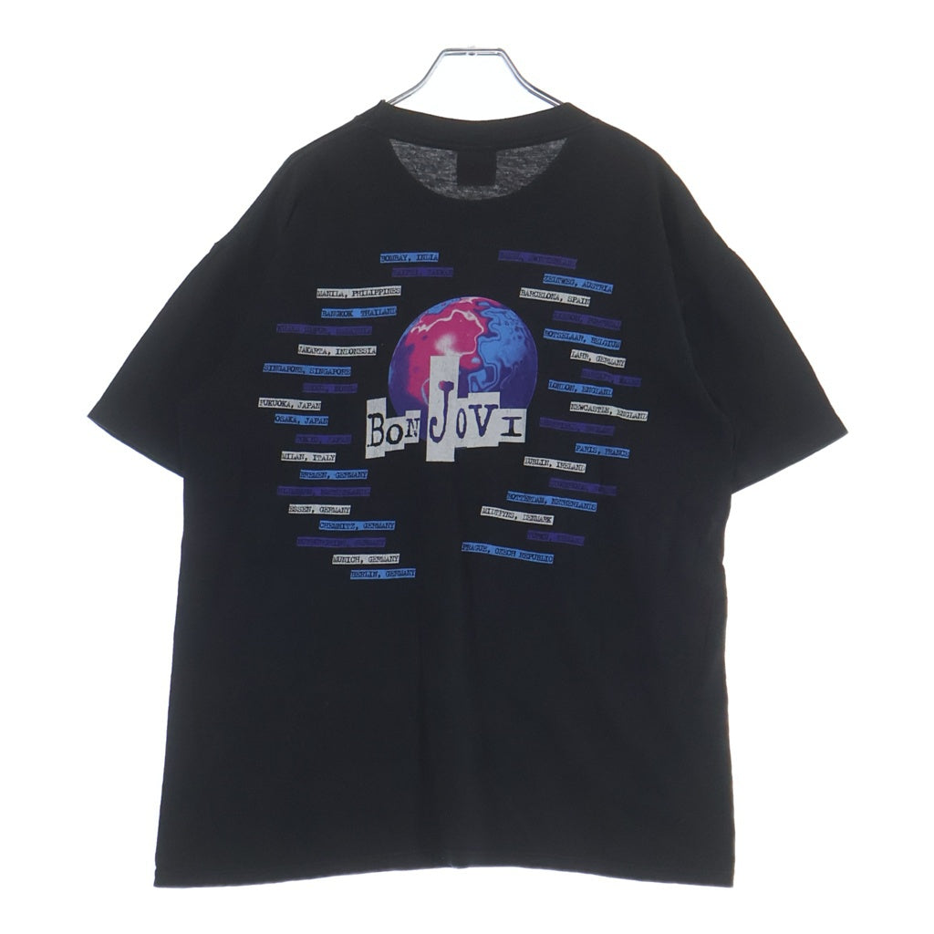 VINTAGE(ヴィンテージ) 90s VINTAGE BON JOVI WORLD TOUR BROCKUM S/S TEE ボンジョビ ワールドツアー ブロッカムタグ 両面プリント クルーネック 半袖Tシャツ ブラック