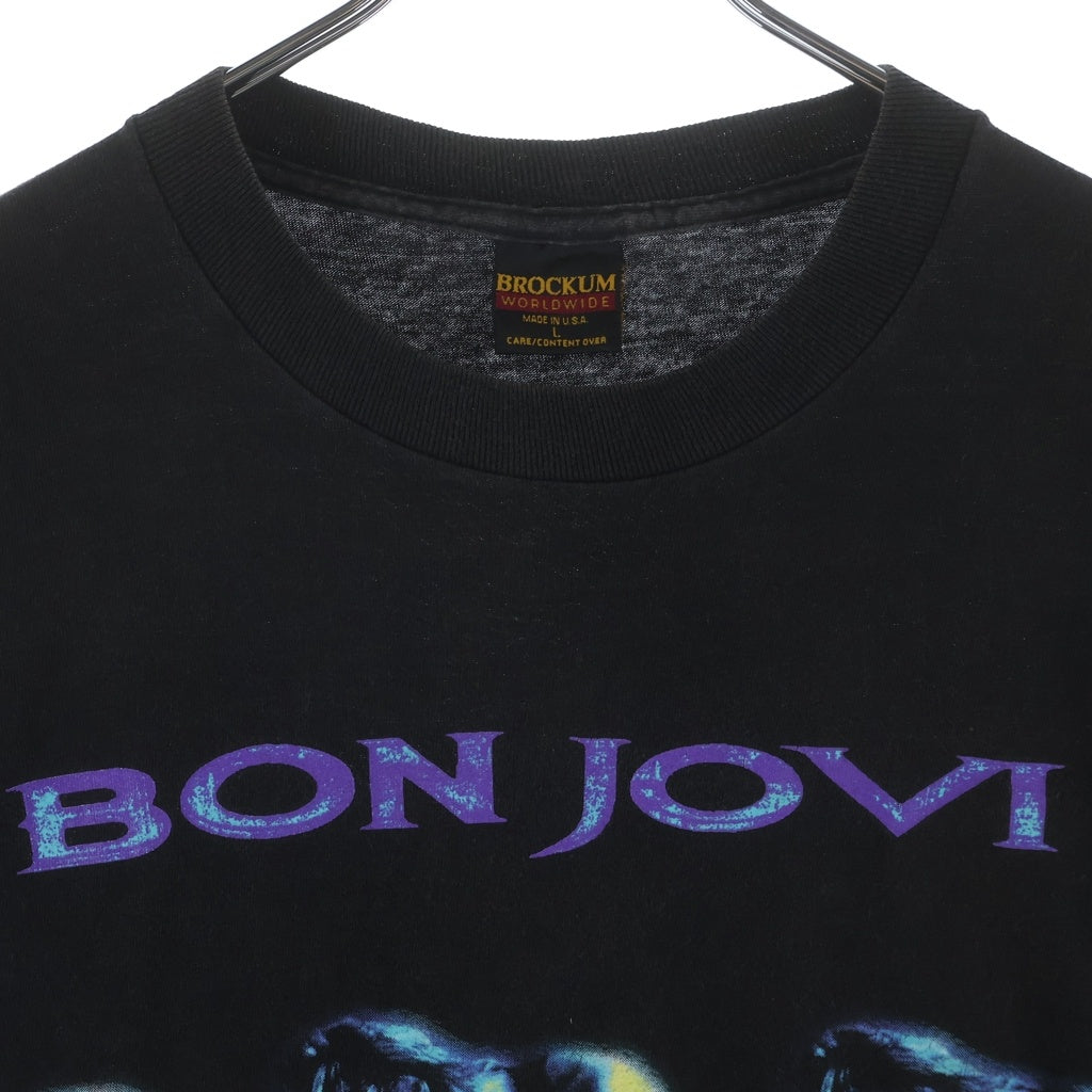 VINTAGE(ヴィンテージ) 90s VINTAGE BON JOVI WORLD TOUR BROCKUM S/S TEE ボンジョビ ワールドツアー ブロッカムタグ 両面プリント クルーネック 半袖Tシャツ ブラック
