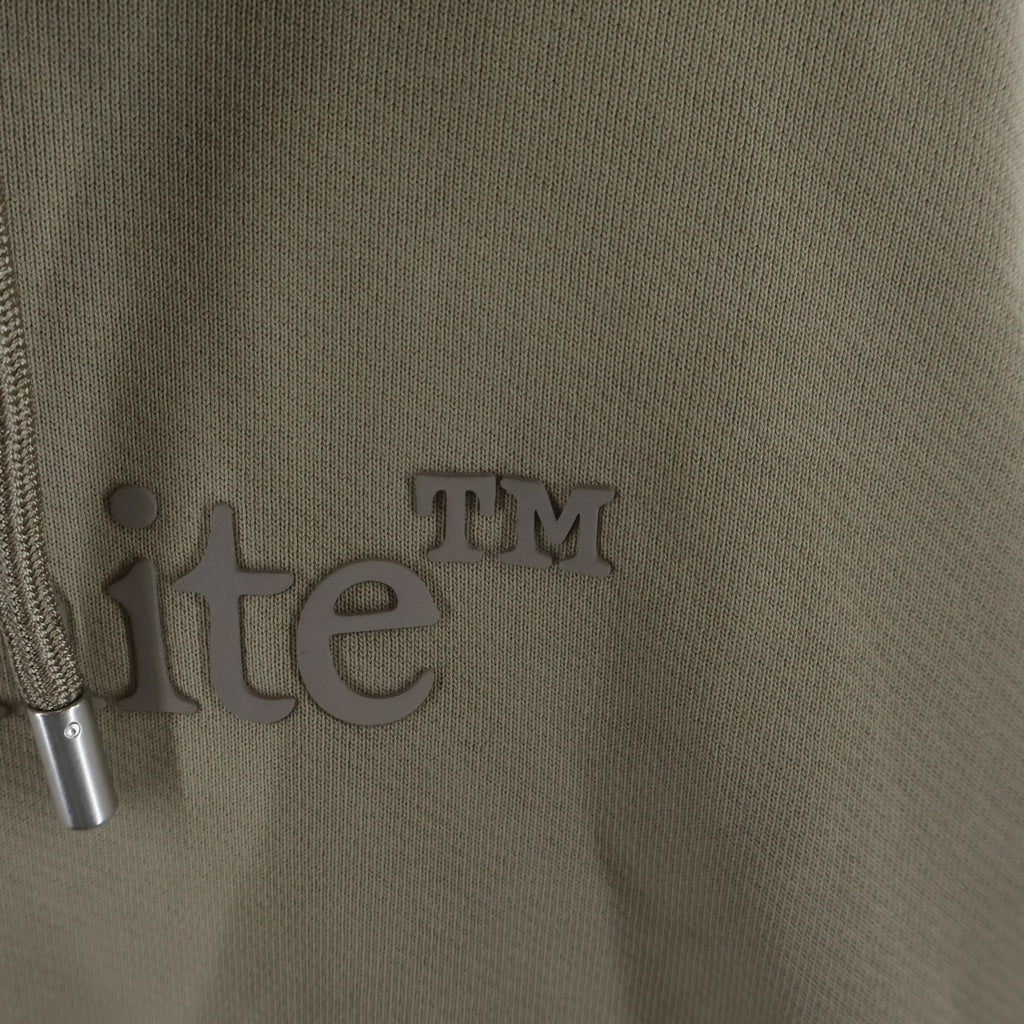 OFF-WHITE(オフホワイト) Laundry Khaki Textured Logo Hoodie フロントロゴラバープリント コットン プルオーバーパーカー ベージュ OMBB085F23FLE021