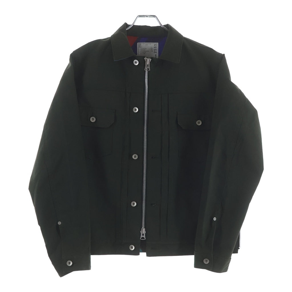Sacai(サカイ) 21AW ×KAWS サイドジップ ボンディングトラッカージャケット カーキ 21-02565M