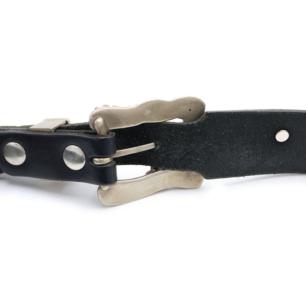 ENFANTS RICHES DEPRIMES(アンファンリッシュデプリメ) Floral Buckle Leather Belt フローラル バックル バットモチーフ レザーベルト ブラック