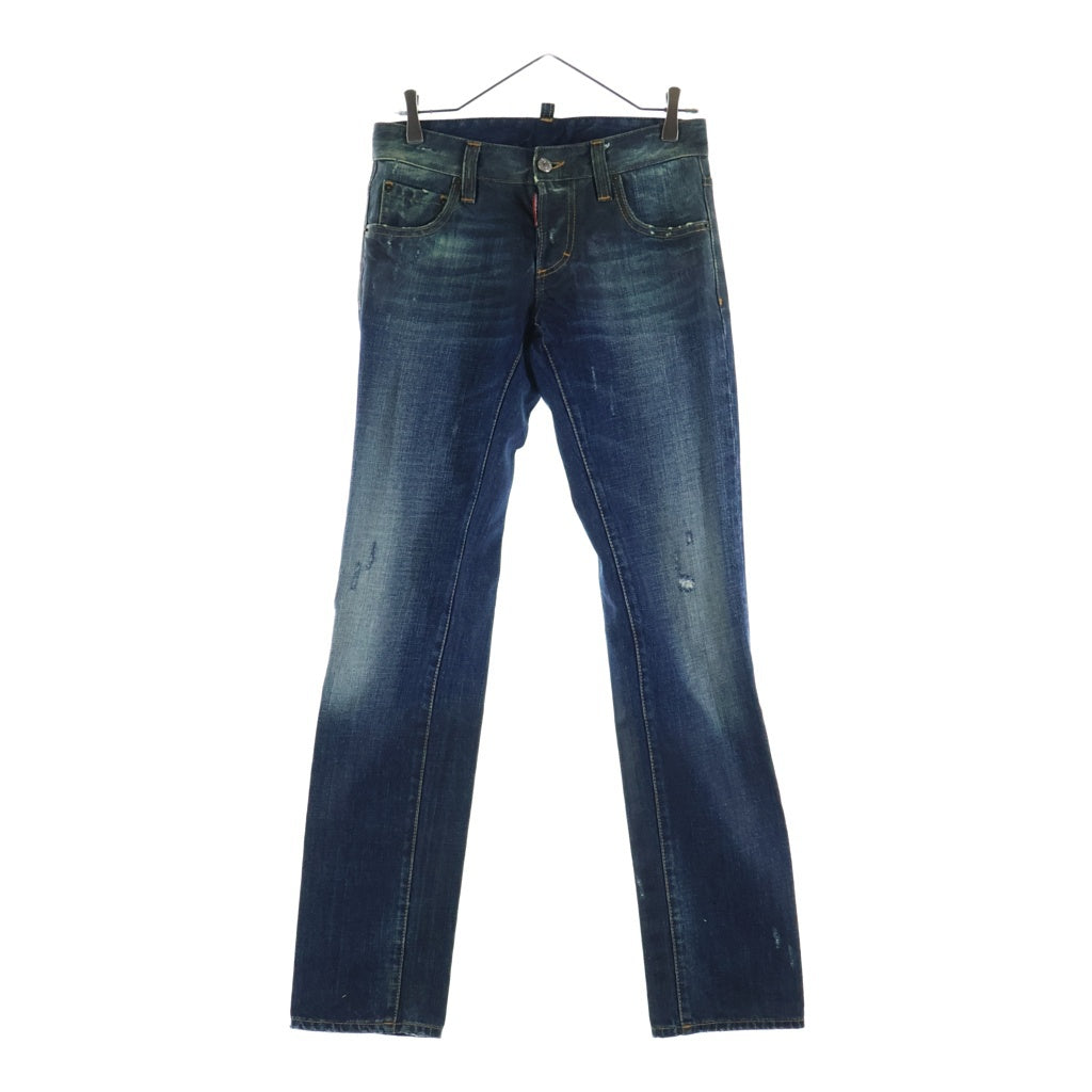 DSQUARED2(ディースクエアード) ワックスコーティング加工 デニム スキニー パンツ インディゴ S71LA0363