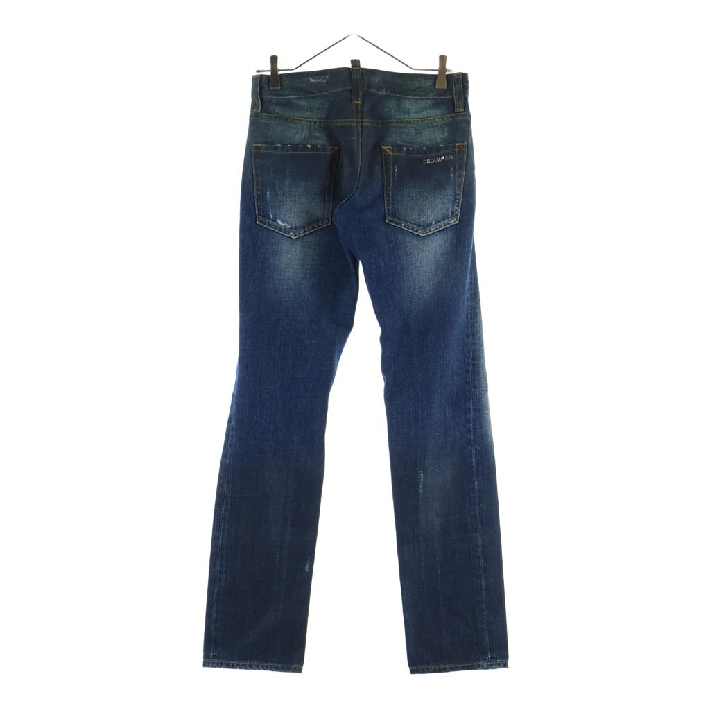 DSQUARED2(ディースクエアード) ワックスコーティング加工 デニム スキニー パンツ インディゴ S71LA0363