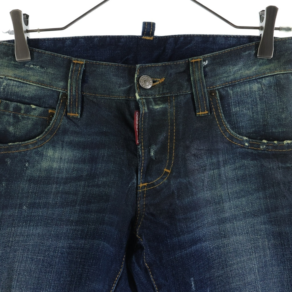 DSQUARED2(ディースクエアード) ワックスコーティング加工 デニム スキニー パンツ インディゴ S71LA0363