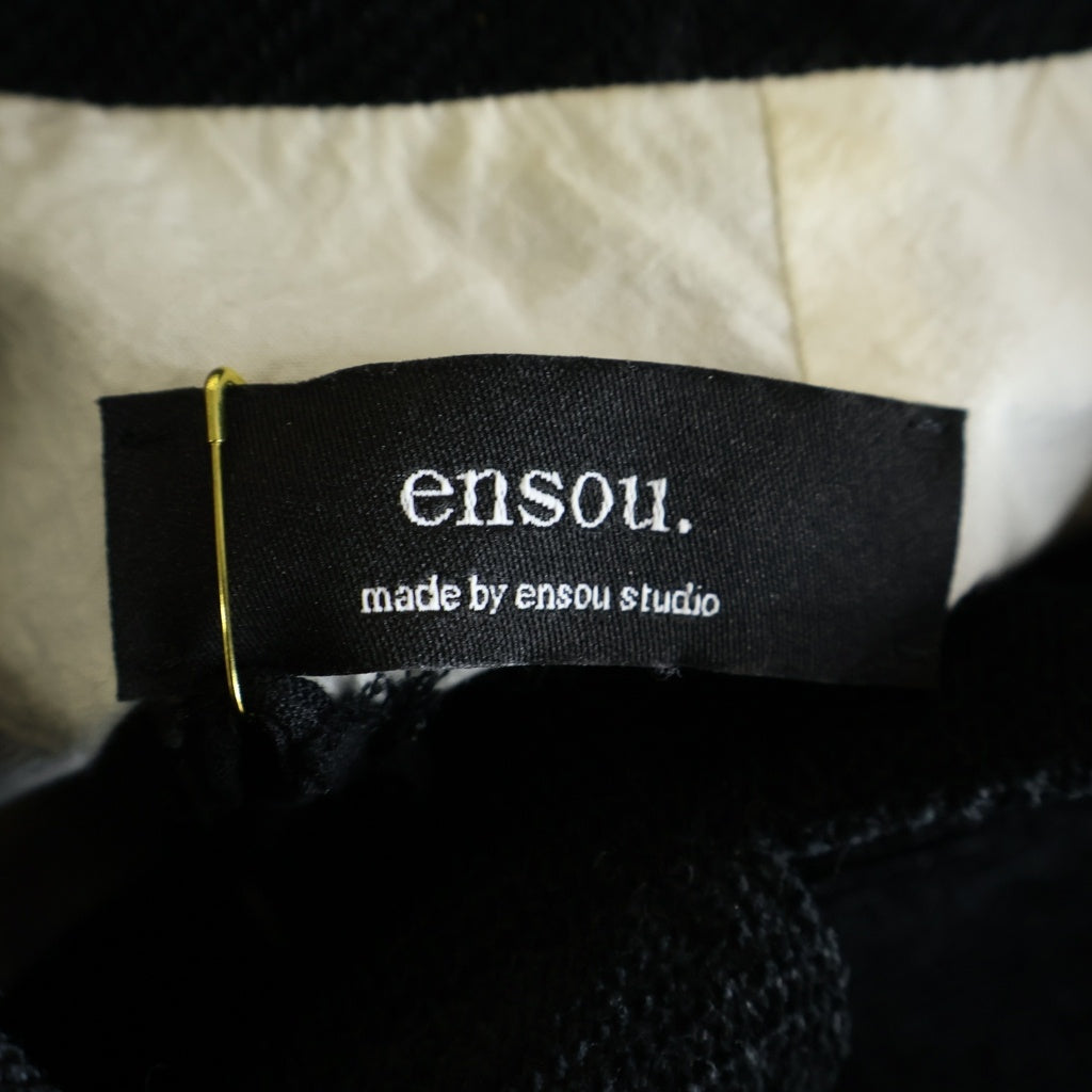 ensou.(エンソウ) ベルベット シルク混ウールジャケット ダブルジャケット ブラック