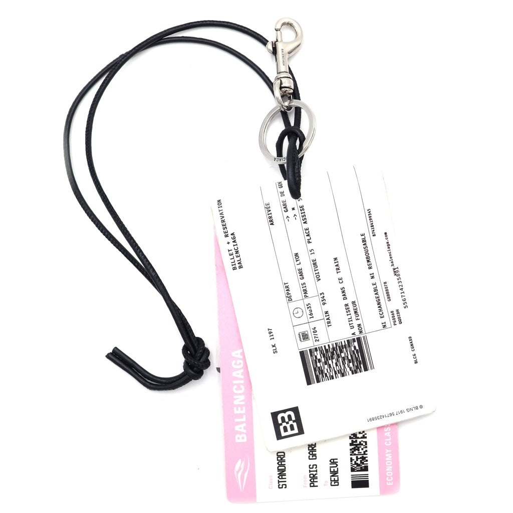 BALENCIAGA(バレンシアガ) トレインチケット ホルダー チャーム ホワイト/ピンク 376047 376047 レディース